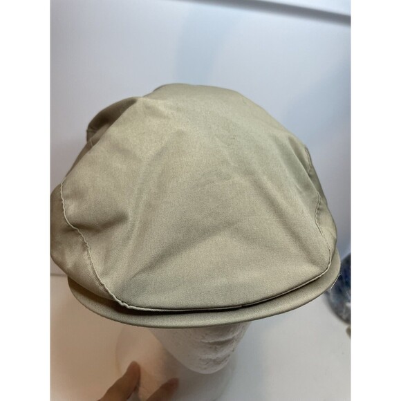 Vintage Eddie Bauer Newsboy Golf Cabby Hat Cap Sz Large Beige Plaid Lined USA - Picture 2 of 6